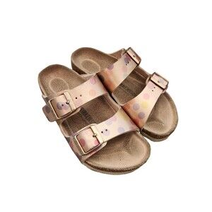 Birkenstock Arizona Kids Metallic Pink Polka Dot Sandals EU 29 US 11 N Slides